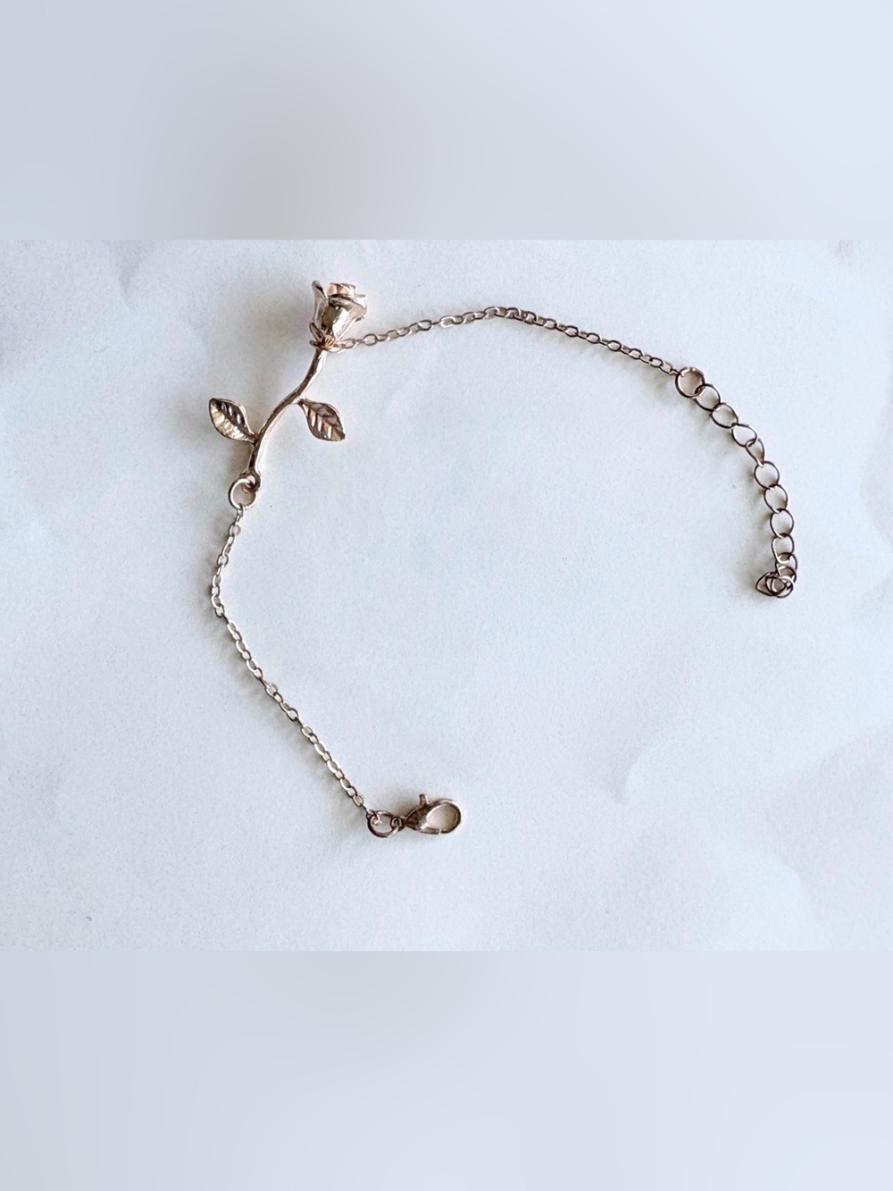 Long Stem Rose Gold-toned Bracelet